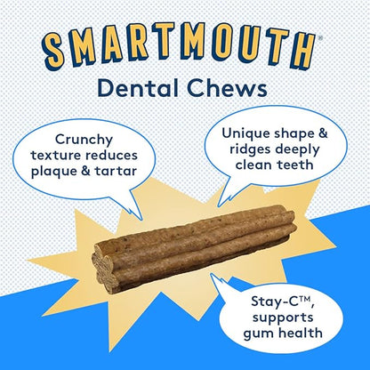 The Missing Link Smartmouth Vet Developed Dental Chew Treats, 7-in-1 Benefits: Healthy Teeth & Gums, Breath, Skin, Joints, Digestion, Heart, Immune System  Petite/XS 5-15lb Dogs, 28 Ct