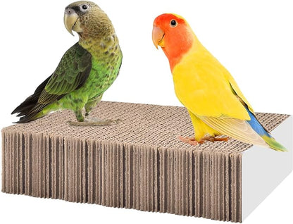KATUMO Parrot Toys, 7 Inch Conure Shredder Foraging Toys Bird Perch Stand Cardboard Cockatiel Chew Toys for Parakeet Canary Conure Mynah Small Parrots