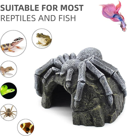 Reptile Rock Cave Hideouts Terrarium Habitat Decor Gecko Tank Accessories for Fish, Reptiles, Amphibians,Frogs, Snakes,Lizards,Shrimps, Spiders and Small Animals Crab