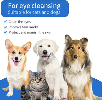 Dog Eye Wipes130Count,Natural Plant Ingredients,Effectively Removes Eye Dirt,Eye Secretions,Mucus Secretions,Improve Tear Stains,Suitable for Daily Cleaning and Care of Cats and Dogs Eye Wipes