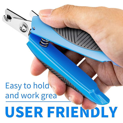 Dog Nail Clipper & Trimmers for Effortless Claw Trimming - Safety Guard, Ergonomic Non-Slip Handles, Stainless Steel Blades, Free Nail File - Professional Pet Grooming Tool for Clean Cutting.