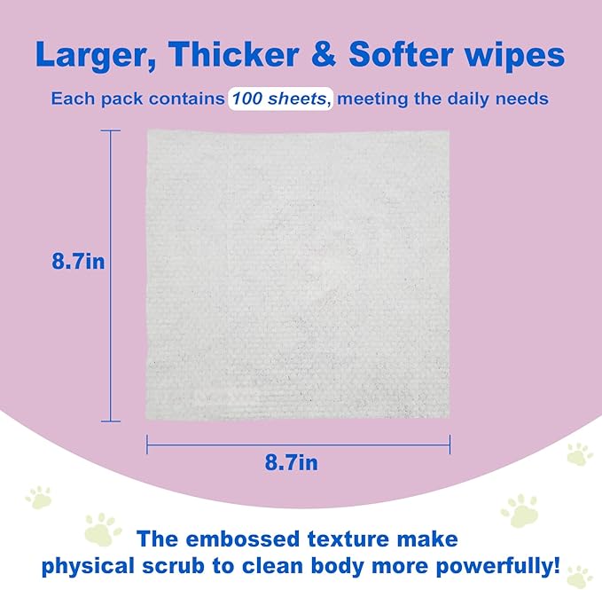 DR.EASY Lavender 200ct Scent Pet Wipes for Dogs and Catsï¼_ars, Face, Butt, Body and Eye _onvenient, Natureï¼_ome or Travelï¼_est Pet Supplies