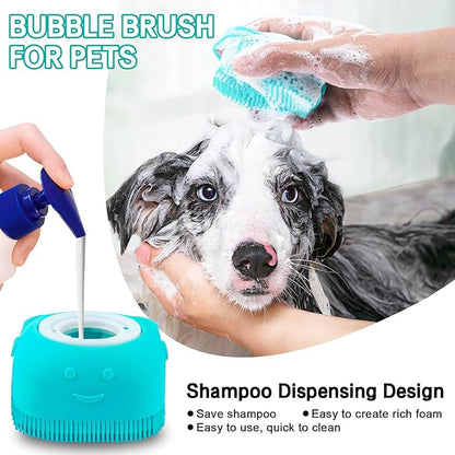 Dog Brush for Shedding Short Long Haired Cats, 4 in 1 Pet Grooming Kit for Small Medium & Large Animals. Removes Loose Fur, Mats, Tangled. Easy Cleaning. Undercoat Rake + Bath Brush Included