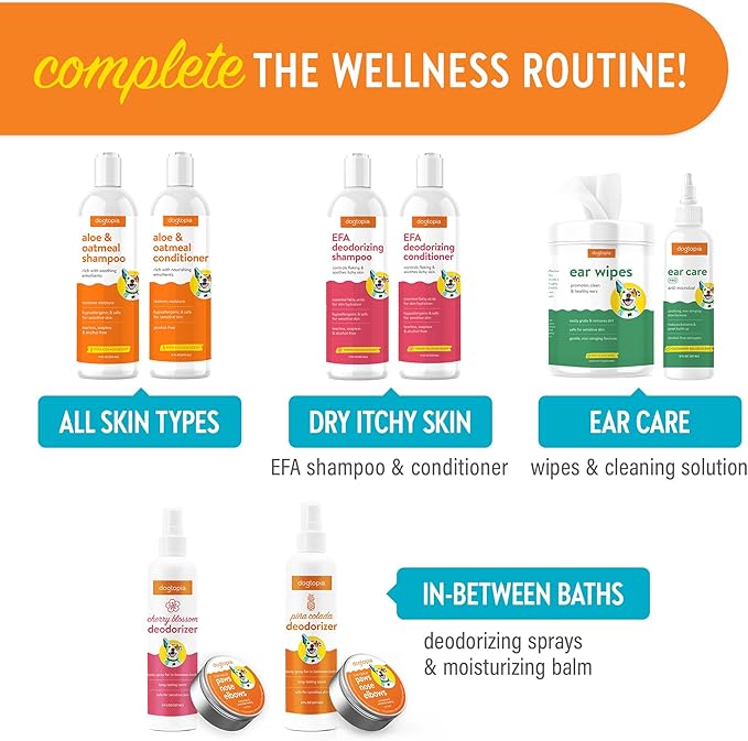 Aloe & Oatmeal Dog Shampoo and Conditioner Combo - Skin Safe Hydration, Emollient Rich, Moisturizing (Shampoo & Conditioner Set) - 2X 16oz Bottles w/Pina Colada Scent