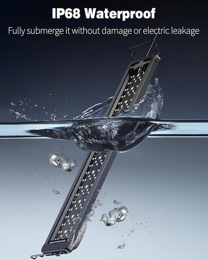 Pawfly 26 W Aquarium LED Light for 24" to 30" Tanks 24/7 Extendable Fish Tank Lights with Full Spectrum IP68 Waterproof Lights with D/N Mode Single Color Effects Timer and Adjustable Brightness