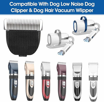 2 Pack Dog Grooming Replacement Blade Compatible with Oneisall Low Noise Dog Clippers, Dog Hair Vacuum Clipper Made of Ceramic Blade & Stainless Steel Blade Size9.5mm