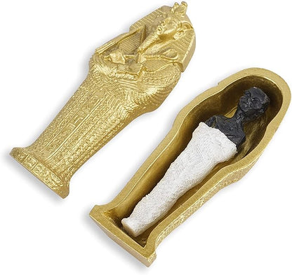 Aquarium Mummy Gold Coffin Decorations Egypt Fish Reptile Turtle Tank Décor Ornament Pet Gold