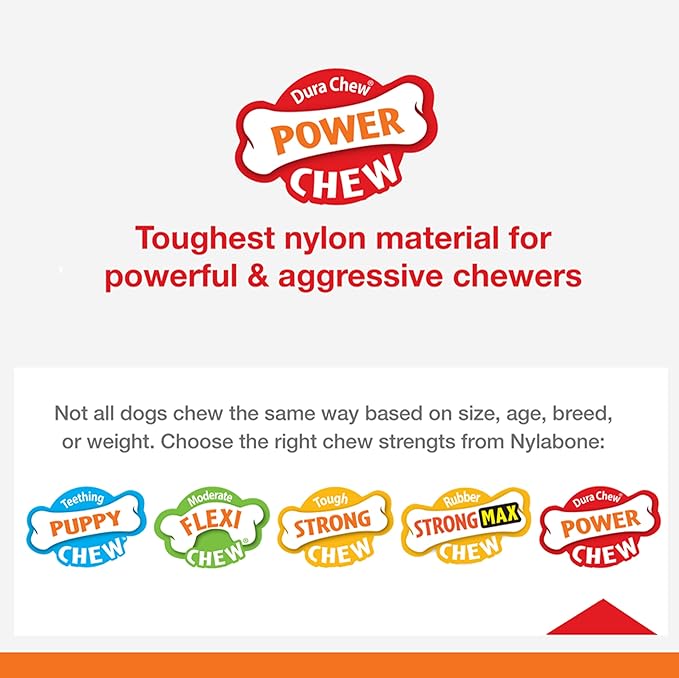 Nylabone Power Chew Customer Favorites Dog Toy Bundle, Indestructible Dog Chew Toys for Aggressive Chewers, 3 Shapes and Flavors, Flavor Medley, Small/Regular (3 Count)