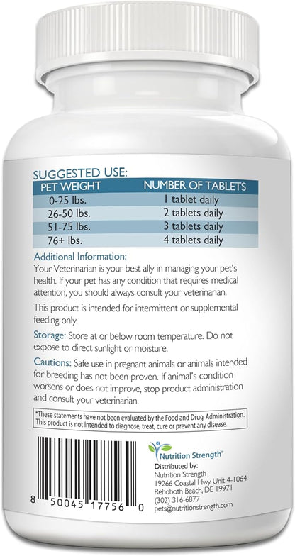 9-in-1 Valerian Root for Dogs 200mg Chamomile 160mg Blue Vervain 90mg Passion Flower 80mg Ginseng 60mg Nutmeg 55mg St John's Wort 50mg Skullcap L-Tryptophan for Dogs 120 Tablets