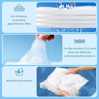 Aquarium Filter Floss Fish Tank Filter Media Aquarium Filter Pad for Fish Tank, Ponds,Garden, Saltwater,Fershwater,Plant, Trutle(39.37x7.87in White)