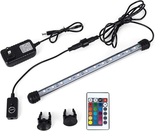 MQ 20 in Submersible LED Aquarium Light, 3.5W Color Changing Fish Tank Light with Remote Control, IP68 Crystal Glass 24 LEDs Lights Bar, for Fish Tank 25-30 inch