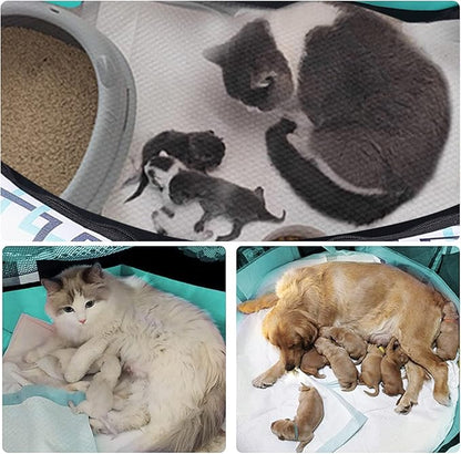 Lucky Monet Foldable Dog Playpen Enclosed Cat Puppy Playpen Indoor Pop Up Pet Animal Playpen Outdoor Kennel Cage Pen Tent for Small Medium Dog Puppy Cat Kitten Rabbit - 45" L x 45" W x 23" H