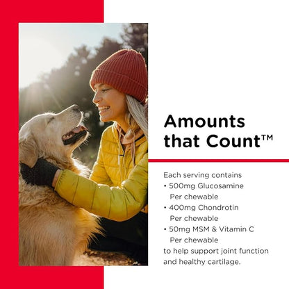 Nutri-Vet Advanced Strength Hip & Joint Supplement for Dogs, Puppy Supplements, Dog Joint Supplement, Contains 500mg of Glucosamine, 400mg of Chondroitin, 50mg of MSM, Puppy Essentials, 300 Tablets