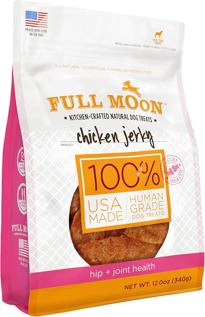 Full Moon Chicken Jerky Healthy All Natural Dog Treats Human Grade For Hip And Joint 12 oz