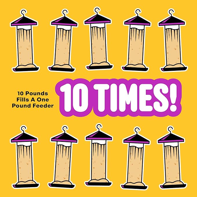 Nut & Fruit Wild Bird Seed  10 lb. Gourmet Bird Food with Sunflower Hearts, Peanuts, Tree Nuts & Real Fruit  No Corn, Milo or Millet Bird Seed for Outside Feeders