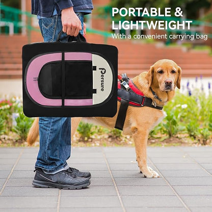 Dog Cat Playpen Indoor Outdoor for Puppy Pet Dog Cat Travel and Recovery After Surgery, Dog Enclosure Tent Crates Cage Indoor/Outdoor, Portable Pop Up Dog Kennel with Carrying Case (Pink, Small)