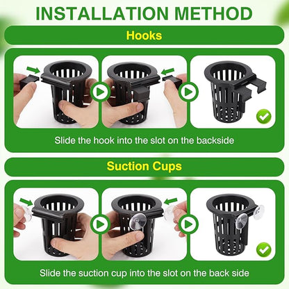 2025 New Upgraded Large Aquarium Plant Holder with 1.57-inch Extension Hooks and Suction Cups for Fish Tank Aquaponic Plant Cultivation and Aquascape Accessories Decorations (2 PCS)