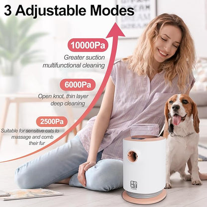 Dog Grooming Kit with Pet Grooming Vacuum 10000pa Low Noise 5 Pet Grooming Tools,og Clipper, Shedding Brush, Cleaning Tool in 1, for Cat Dog