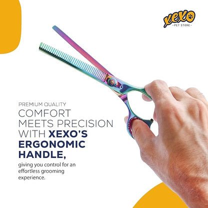 7.5 Inch 40 Teeth Professional Pet Scissors - Comfortable Grip Dog Grooming Kit