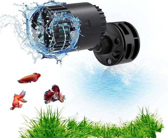 Aquarium Wave Maker -1050 GPH Power Heads with Magnetic Suction Base, Ultra-Quiet 360 Degree Rotating Submersible Aquarium Powerhead for 20-60 Gal Saltwater & Freshwater Fish Tanks