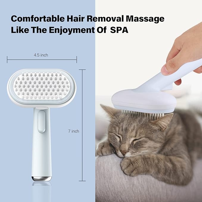 5-In-1 Multifunctional Pet Grooming Set Needle Brush, Hair Brush, Hair Removal Comb, Bath Massage Brush, In Addition To Loose Hair, For Cats & Dogs (Blue)