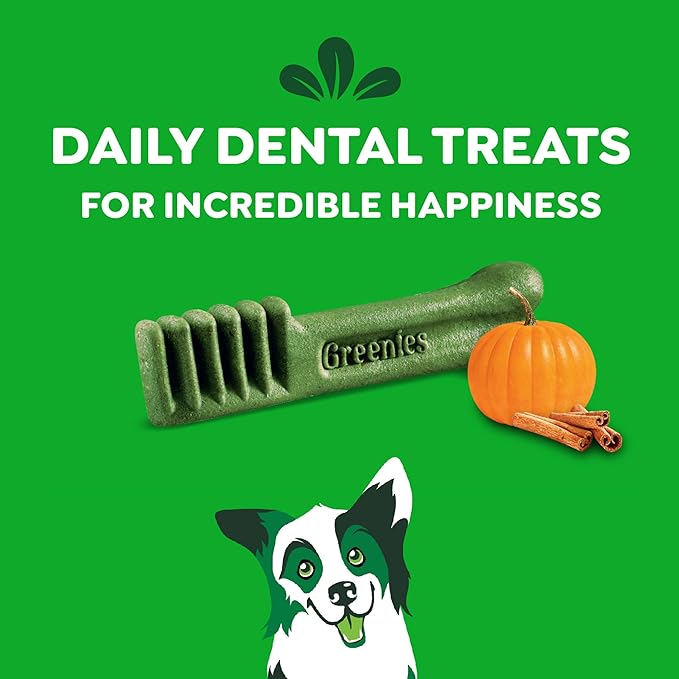 Greenies Regular Dental Dog Treats, Pumpkin Spice, Limited Edition, 12 oz. Pack (12 Treats)