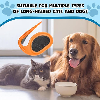 2Pcs Knotting Comb for Cat and Dog Dog Knot Remover Cat Knot Cutter for Pets Puppy Kitten Brush Hair Knot Removal Tool (Orange)