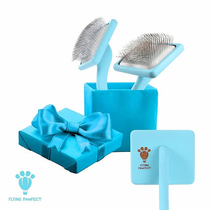 Dog Slicker Brush for Grooming Pet Hair - Best Brushes For Poodle & Golden Doodle - Long Haired Brush For Dogs - Goldendoodle Long Pin Brush For Dematting- Ideal Gift for Pet Groomers