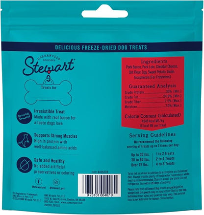 Stewart Freeze Dried Dog Treats, PuffPops, Bacon Lover’s Variety Pack (Bacon Cheeseburger, 2.8 oz. + Bacon & Cheese, 2.8 oz. + Bacon, Egg & Cheese, 2.8 oz.) Limited Ingredient Bacon Dog Treats