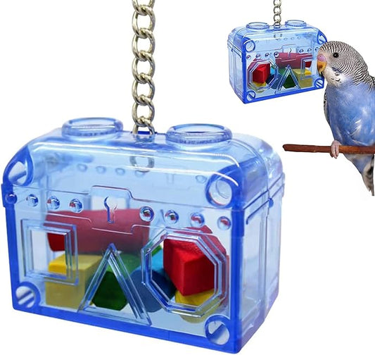 Sweet Feet and Beak Large or Small Treasure Chest - Perfect Bird Cage Toy Colorful, Safe, Easy to Install - Washable, Refillable, Non-Toxic, Foraging Box - Cage Accessories