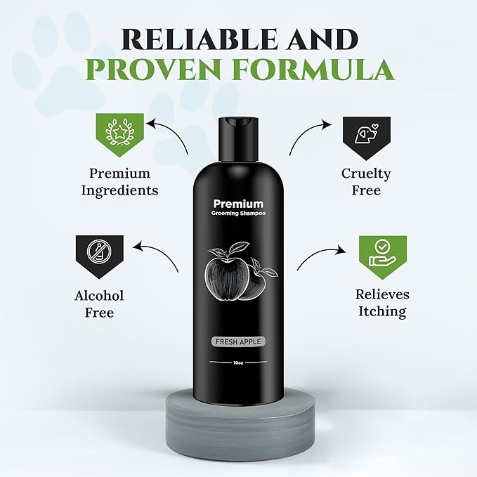 605Products - Fresh Apple Dog Shampoo for Itchy and Sensitive Skin, Puppy Shampoo and Odor Eliminator for Smelly Dogs and Puppies, Pet Shampoo and Deodorizer - Dog Bath Supplies (Fresh Apple, 2 Pack)