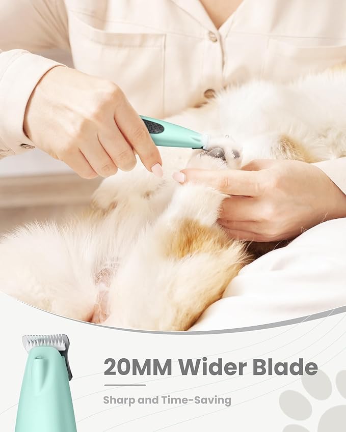 Dog Paw Trimmer with LED Light, Ultra-Low Noise Paw Trimmer for Dogs, Cordless Dog Clippers for Grooming with LED Display, Type-C Rechargeable Pet Clippers for Pads, Ears, Eyes, Face, Rump