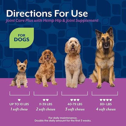 NaturVet Hemp Advanced Joint Health Dog Supplement Plus Hemp Seed  Helps Support Joint Health in Dogs  Includes, Collagen, Glucosamine, MSM, Chondroitin, Omegas  60 Ct.