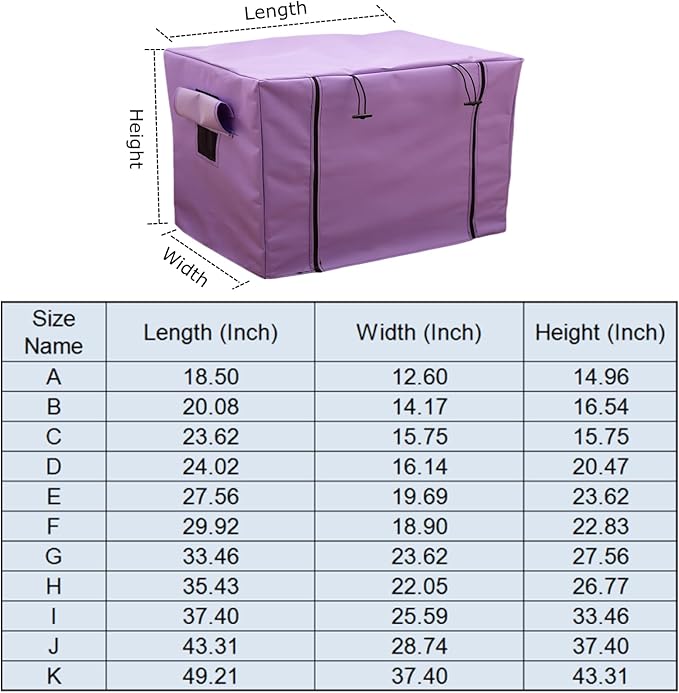 Dog Crate Cover Waterpoof Purple Pet Kennel Covers for Puppy Cat Indoor Outdoor Fit for 1 Door Wire Crate, 20.08x14.17x16.54 Inch