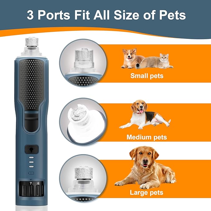 7-Speed Dog Nail Grinder & Dog Nail Trimmers for Large Medium Small Dogs Cats Pets Claw Trimmer Quick Sensor and Safety Guard Type-C Rechargeable with 360° LED Lights Pet Nail Trimmer