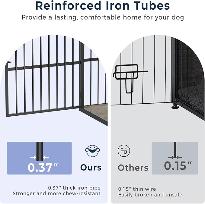 86.62''Dog Crate Furniture Large Breed TV Stand with Double Rooms,Wooden Dog Kennel Dog Crate End Table with Removable Divider for Large Medium Dogs, Can Use Separately