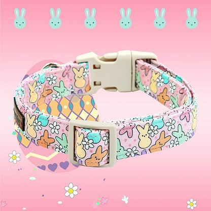 Lionheart glory Easter Dog Collar Colorful Collar for Large Dog Collars Easter Egg Print Dog Collars Spring Female or Male Pet Gift Adjustable Heavy-Duty Holiday Dog Collar Plastic Buckle