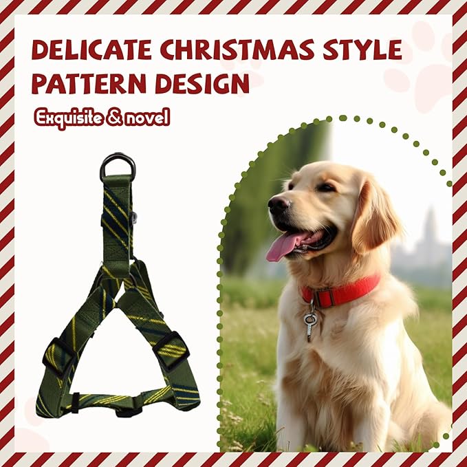 Dog Harness for Large Dogs Step-in Adjustable Dog Harness, Yellow Mix Green,L