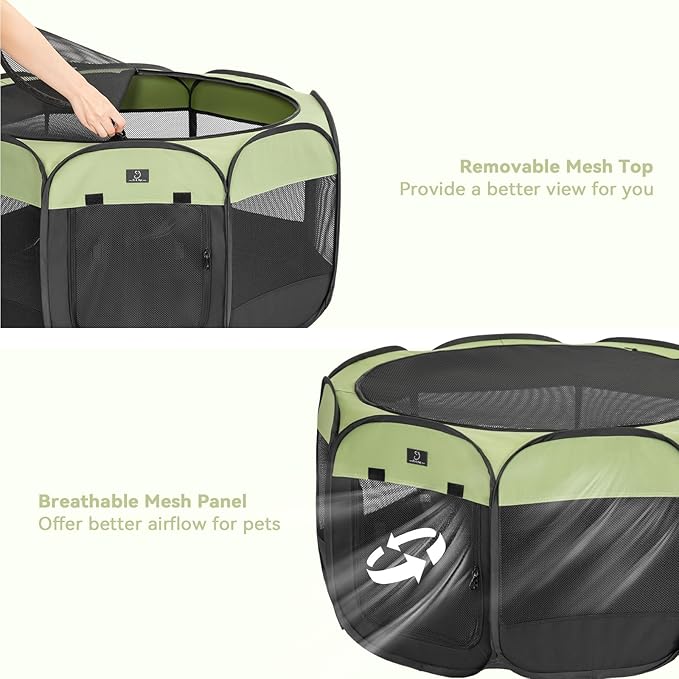A 4 Pet Portable Cat Playpen for Small Dogs, 27" Small Kitten Playpen, Suitable for Puppy/Cats/Rabbit/Chick, Cat Play Pen with Mesh Panel(11_ _ 7.5_)