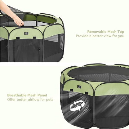 A 4 Pet Portable Cat Playpen for Small Dogs, 27" Small Kitten Playpen, Suitable for Puppy/Cats/Rabbit/Chick, Cat Play Pen with Mesh Panel(11_ _ 7.5_)