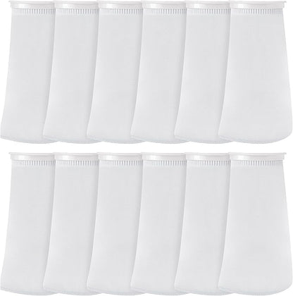 Jecery 16 Pack 4 Inch Ring Filter Socks 200 μm Aquarium Filter Bags Aquarium Socks for Tank Sump Saltwater Freshwater(9 × 4 inches)