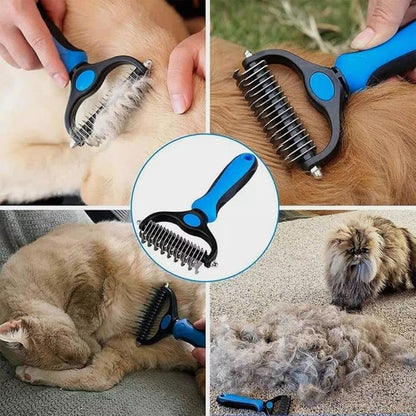 PetsFriend Dog Brush & Cat Brush Undercoat Brush for Medium & Long Hair, Hair Remover for Healthy Coat, Removal of Undercoat and Tents, Massage Effect & Grooming