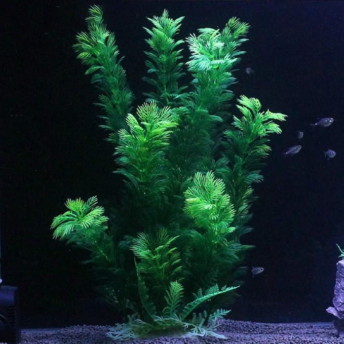 Hamiledyi Aquarium Plants Plastic Decor Fish Tank Green Decorations Plants Ornament Safe for All Fish,Extra Large 23-inch Tall, 2 Packï¼_reen Style Aï¼