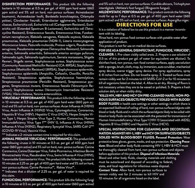 256:1 Disinfectant, 1 Gallon - Liquid Concentrate Disinfectant and Deodorizer, Sanitizer for Veterinary Clinics and Kennels, Effective Against Viruses and Bacteria (Fresh and Clean)