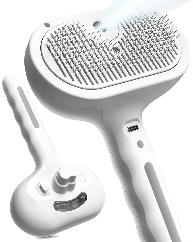 3 in 1 Steam Brush for Dogs and Cats,Pet Spray Hair Removal Comb for Shedding and Grooming Supplies,Spritz Defur Comb for Dogs and Cats,Water Brush for Indoor Cats and Dog.