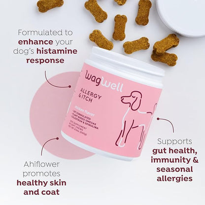 WagWell Allergy and Itch Chews & Calming Chews Bundle - Itch Relief and Digestive Health - Anxiety Relief