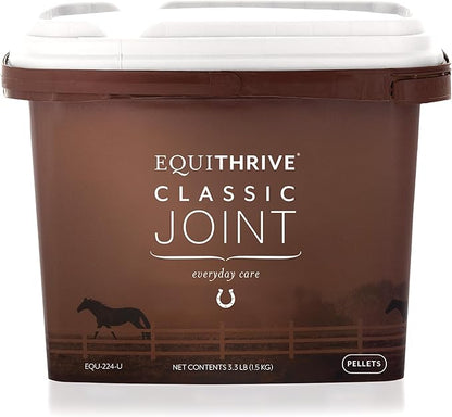 Equithrive Classic Joint Supplement Pellets with Glucosamine, Chondroitin, Hyaluronic Acid and MSM for Horses and Senior Horses, 3.3 lbs