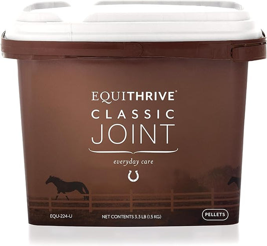 Equithrive Classic Joint Supplement Pellets with Glucosamine, Chondroitin, Hyaluronic Acid and MSM for Horses and Senior Horses, 3.3 lbs