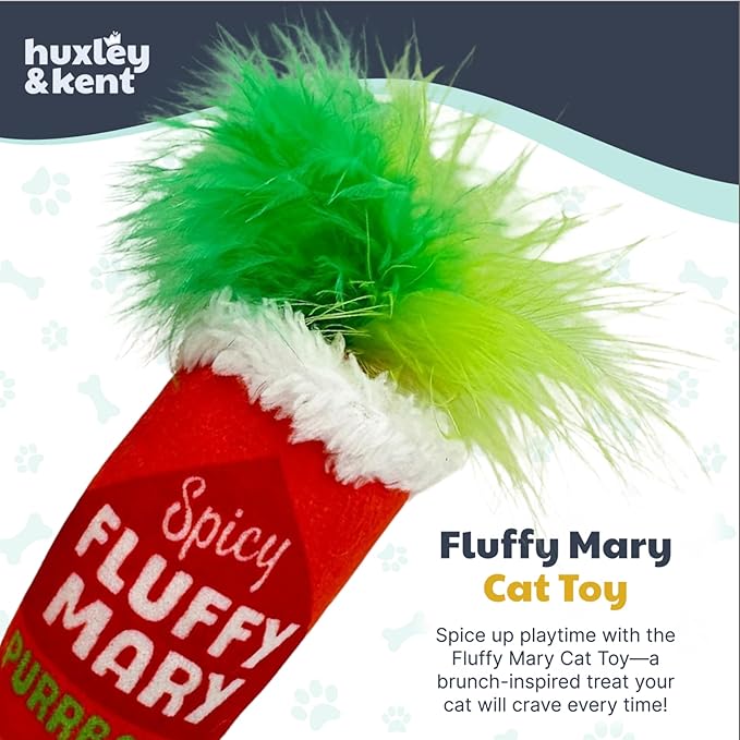 Huxley & Kent Plush Cat Toy - Interactive Catnip Toy for Cats & Kittens - Soft with Crinkle & Catnip - Fun Indoor Play - Fluffy Mary
