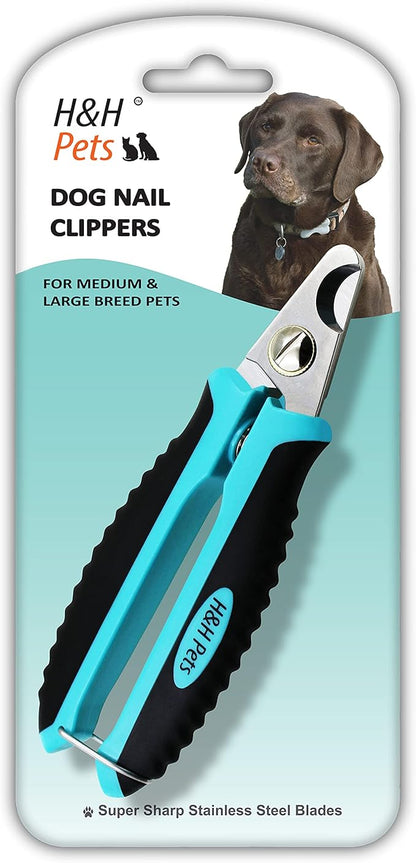 H&H Pets Nail Clippers Series - for Cats and Dogs - Razor Sharp Blades Sturdy Non Slip Handles - Dog Accessories Professional at Home Grooming - Stainless Steel - Dog Nail Trimmers - M (Sm-M Dogs)